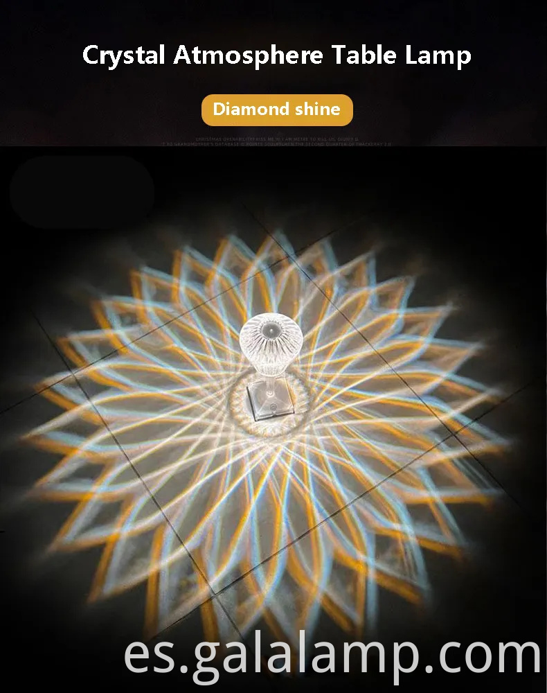 Elegante lámpara de mesa de cristal controlada táctil para casas modernas